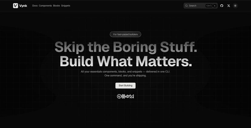 Vynk Landing Image